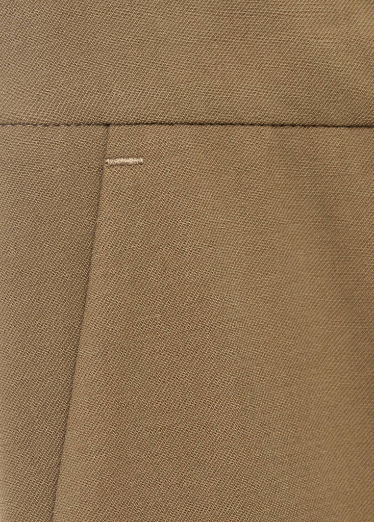 Straight mid-rise trousers — Khaki