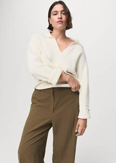 Straight mid-rise trousers — Khaki 7