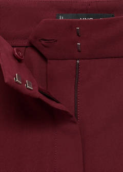 Straight mid-rise trousers — Maroon 9