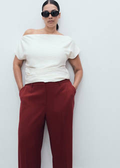 Straight mid-rise trousers — Maroon 7