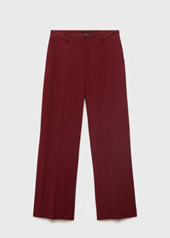 Straight mid-rise trousers — Maroon 8