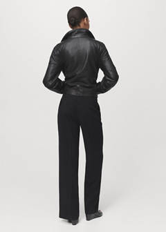 Straight mid-rise trousers — Black 3