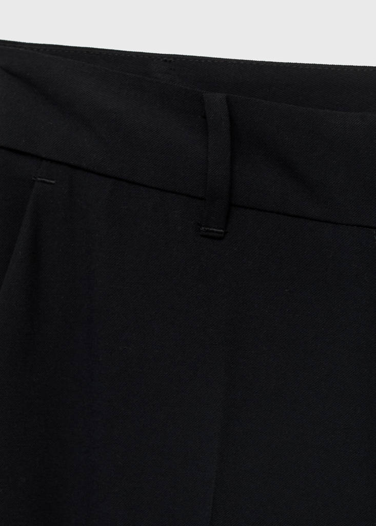 Straight mid-rise trousers — Black
