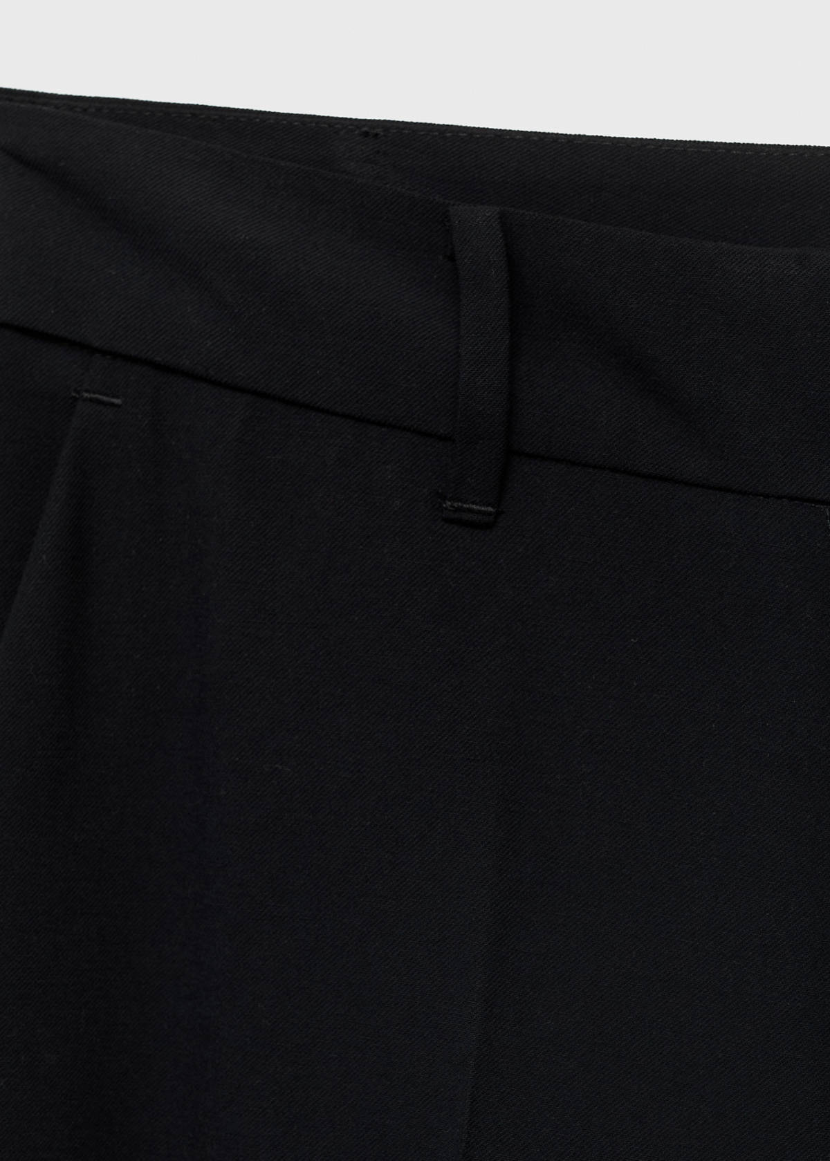 Straight mid-rise trousers — Black
