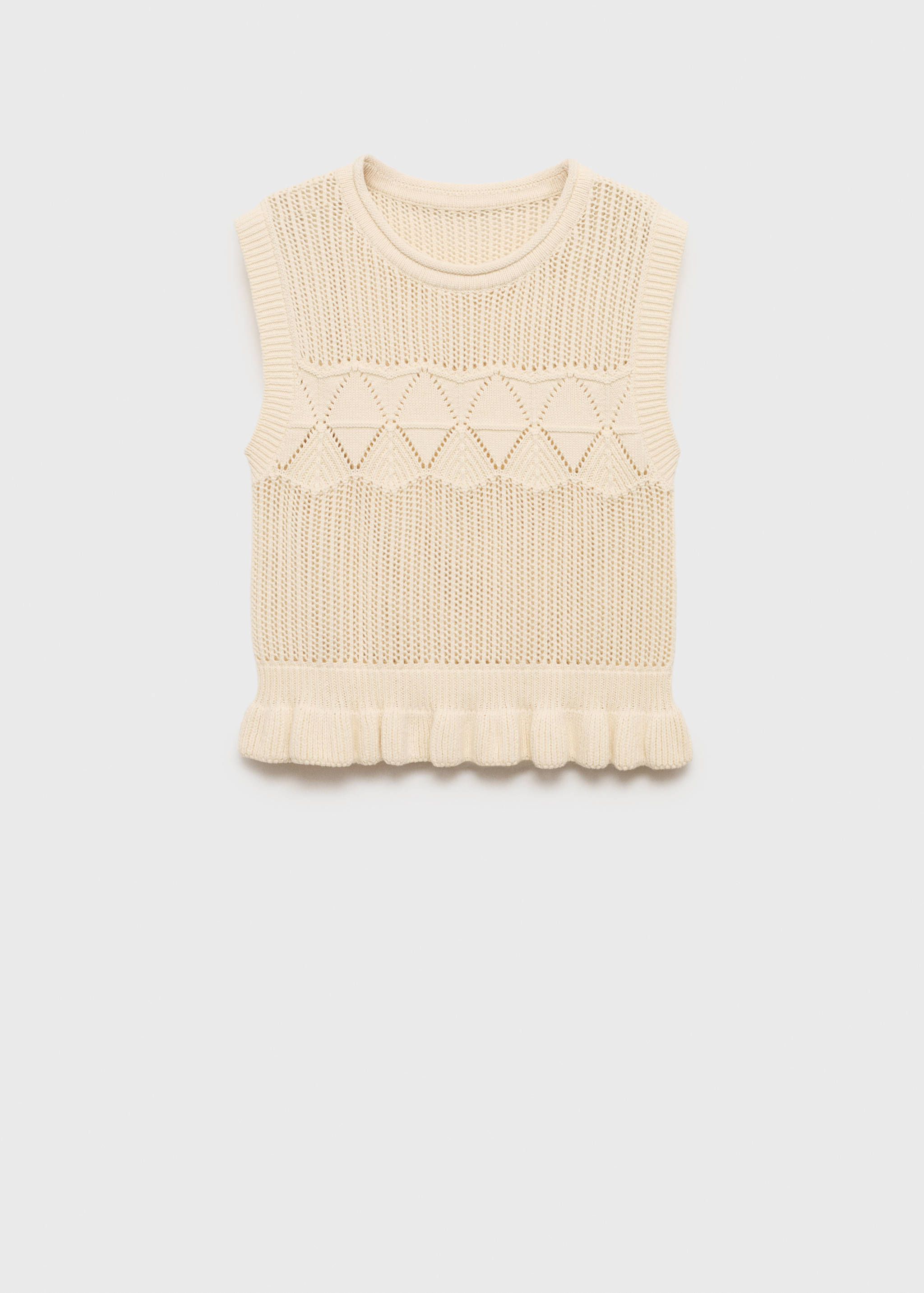 Gilet en maille ajourée volant - Article sans modèle