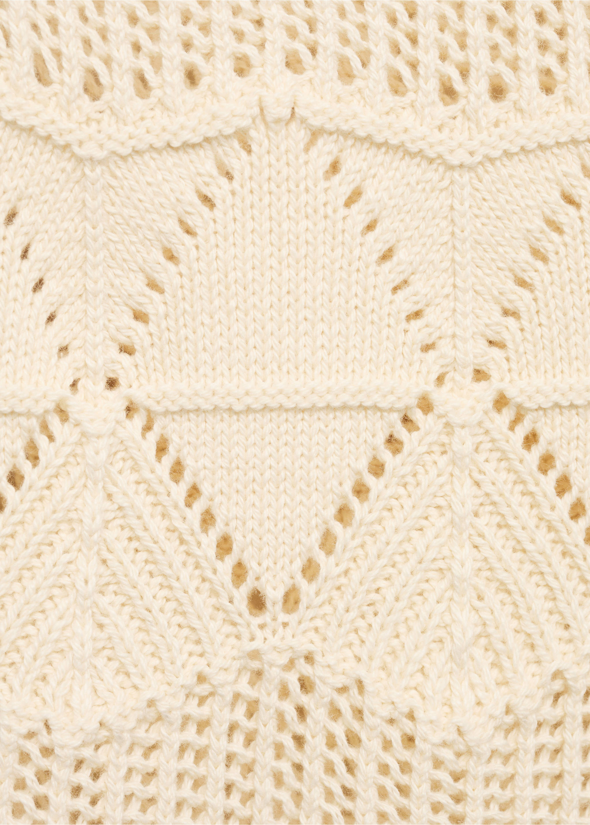 Gilet en maille ajourée volant - Détail de l'article 8, Écru. Ref: 17084082-00.