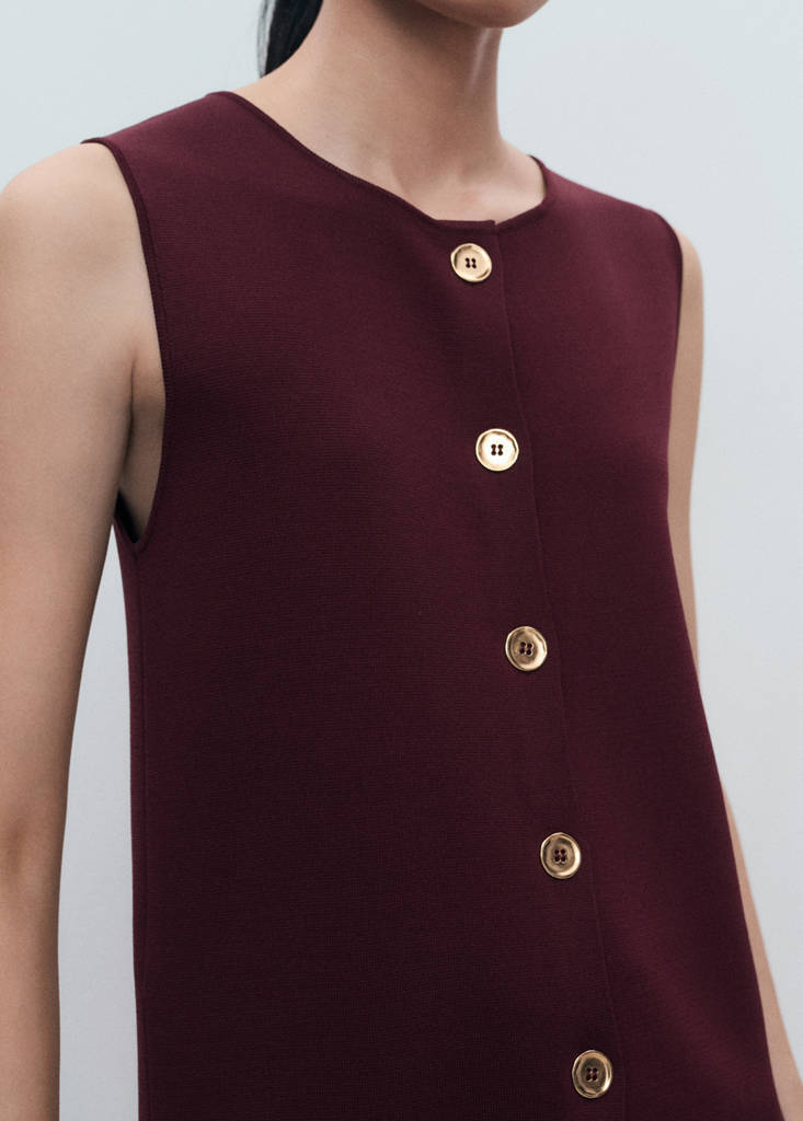 Fine-knit gilet — Maroon
