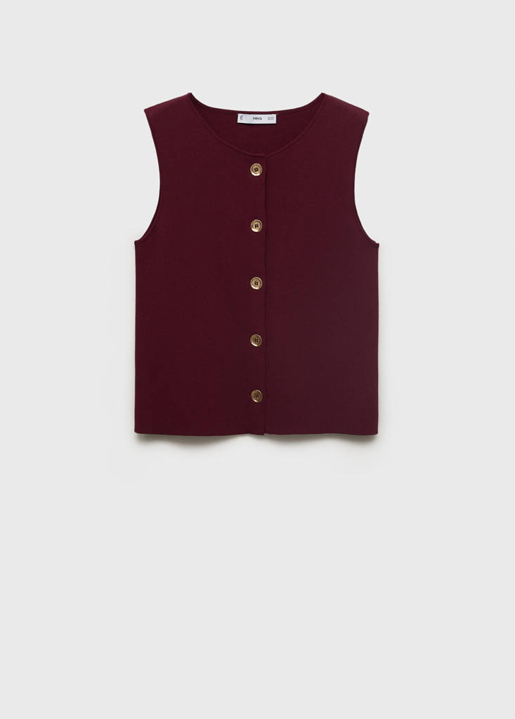 Fine-knit gilet — Maroon