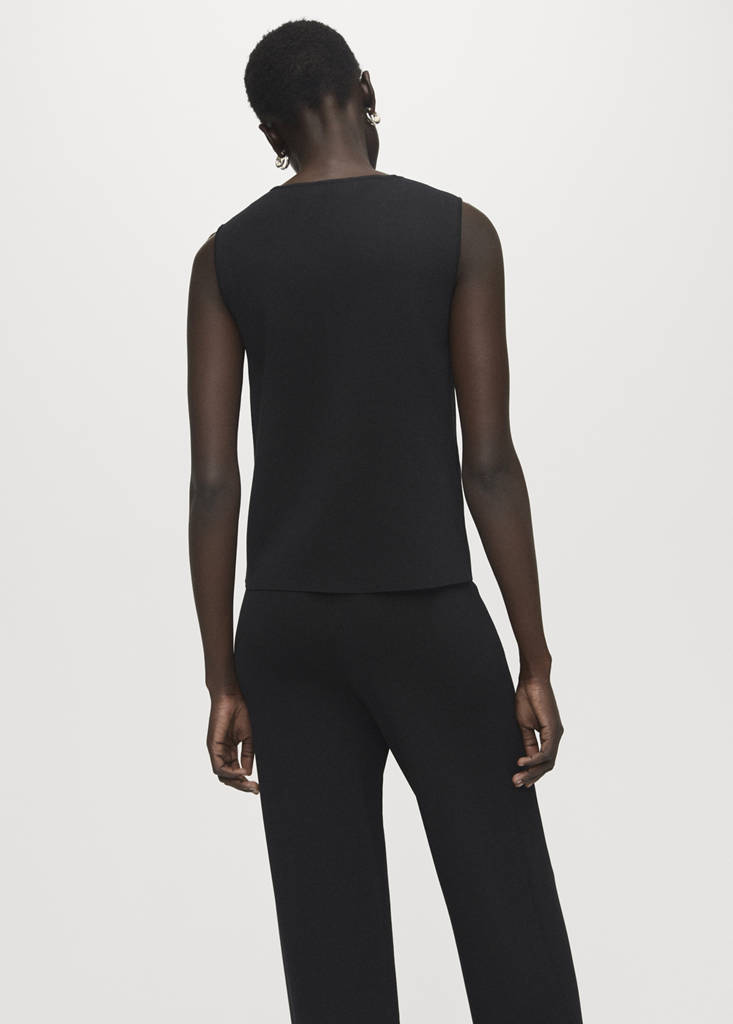 Fine-knit gilet — Black
