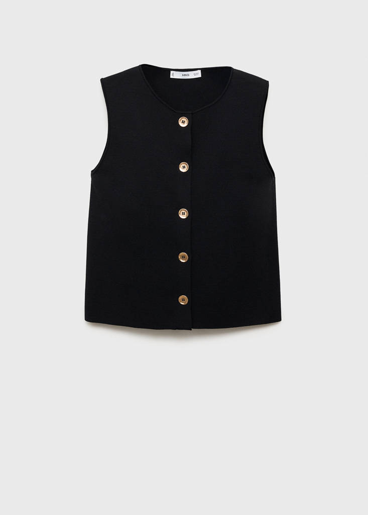 Fine-knit gilet — Black