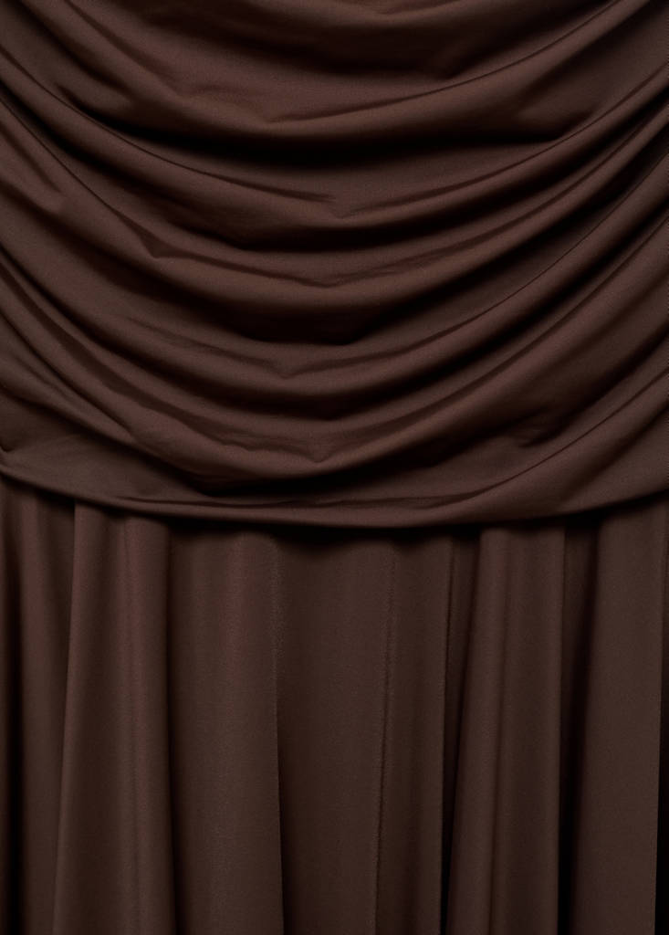 Long dress with contrasting design — Brown