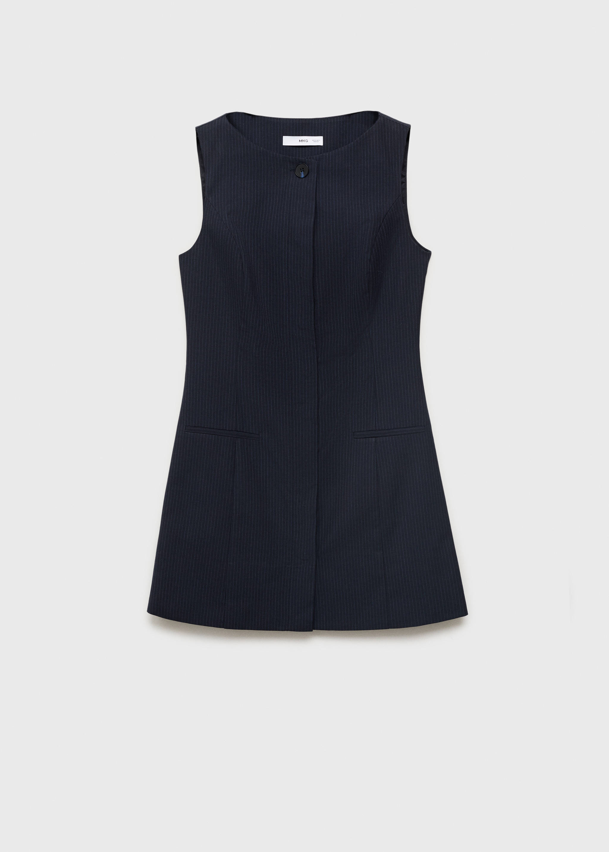 Φόρεμα με λεπτή ρίγα και κρυφά κουμπιά - Προϊόν χωρίς μοντέλο