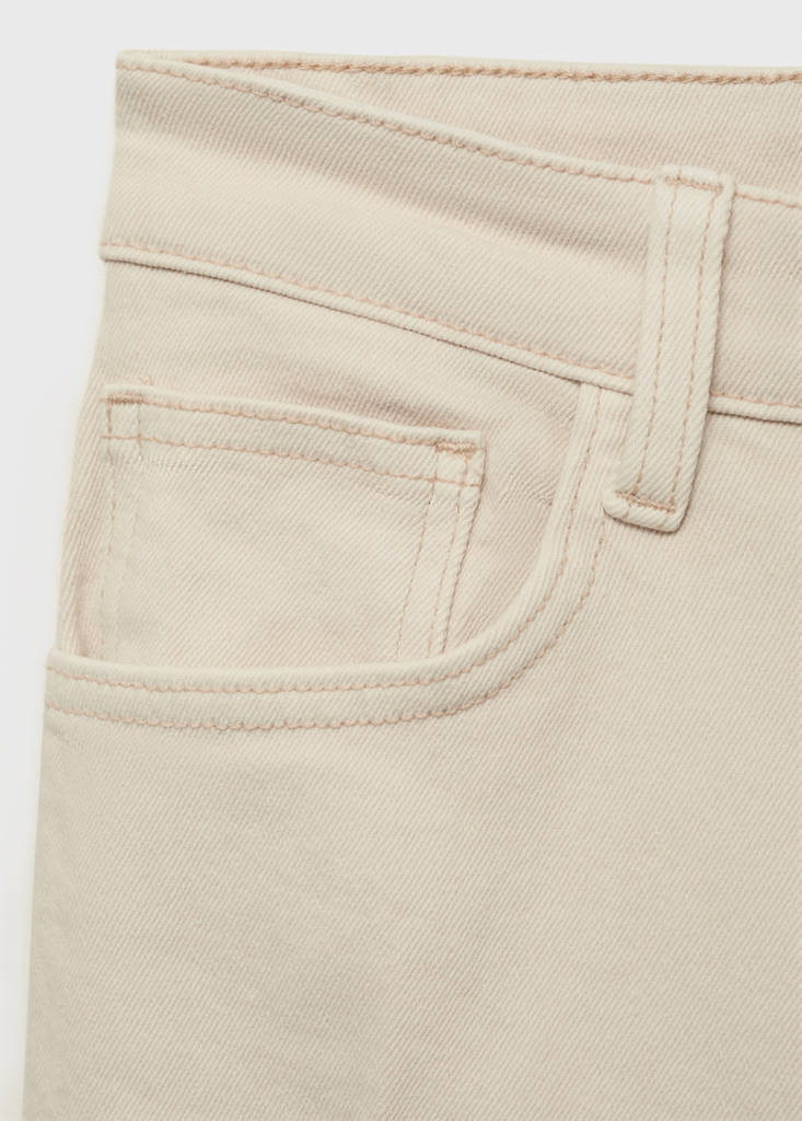 Mid-rise flared jeans — Ecru