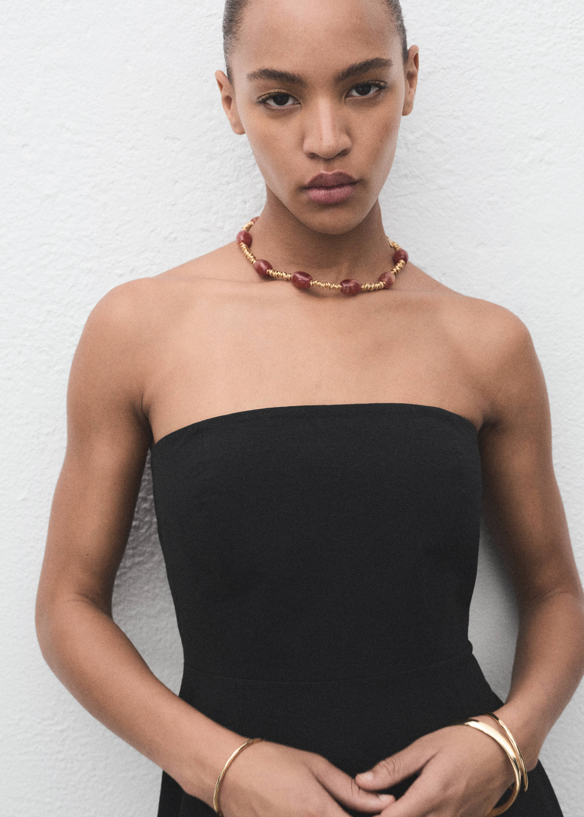 Στράπλες μακρύ φόρεμα - Λεπτομέρεια του προϊόντος 6