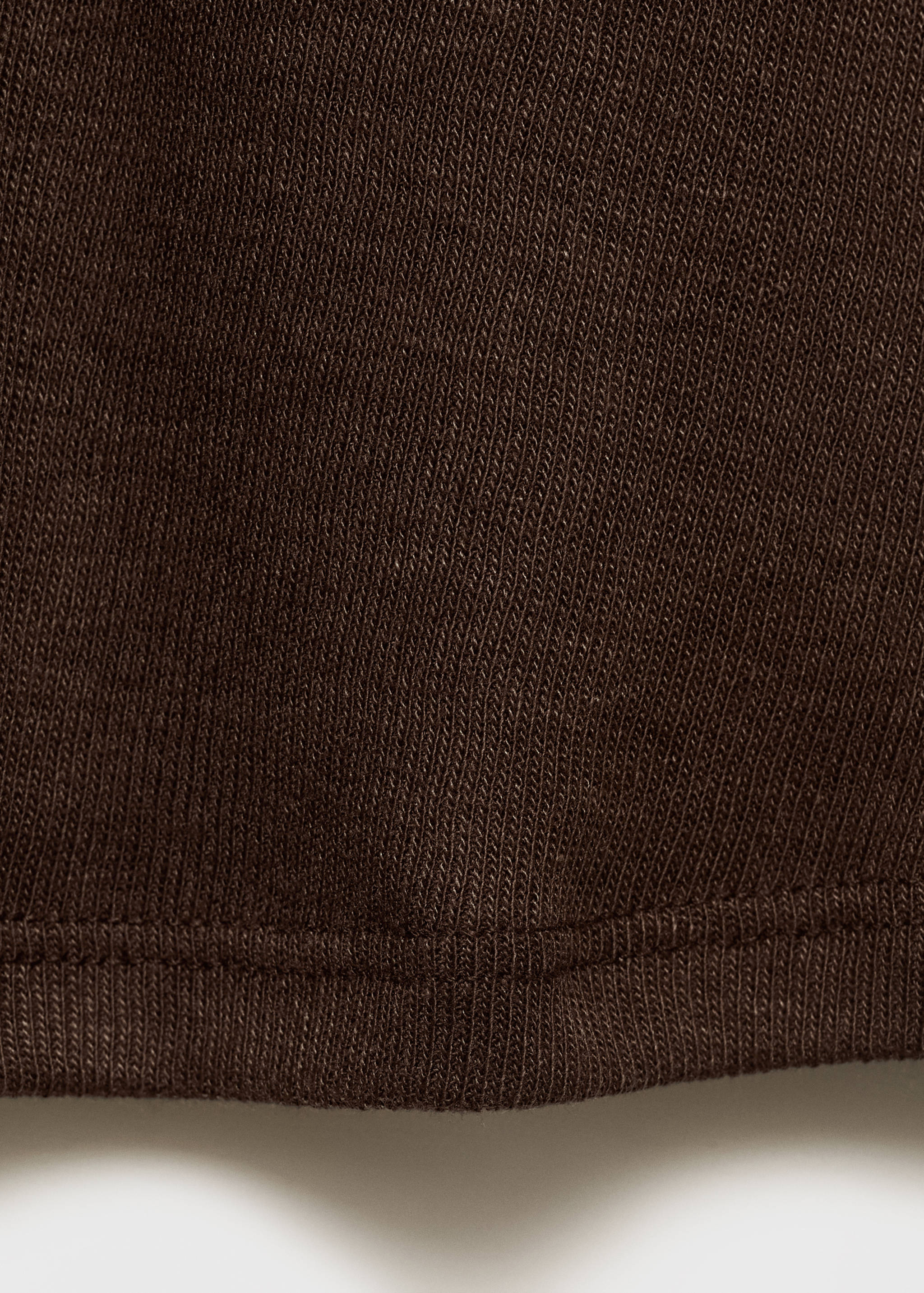 V-neck combined-fabric t-shirt - Details of the article 0