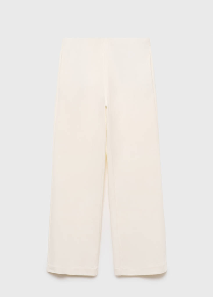 Straight-fit cotton trousers — Ecru