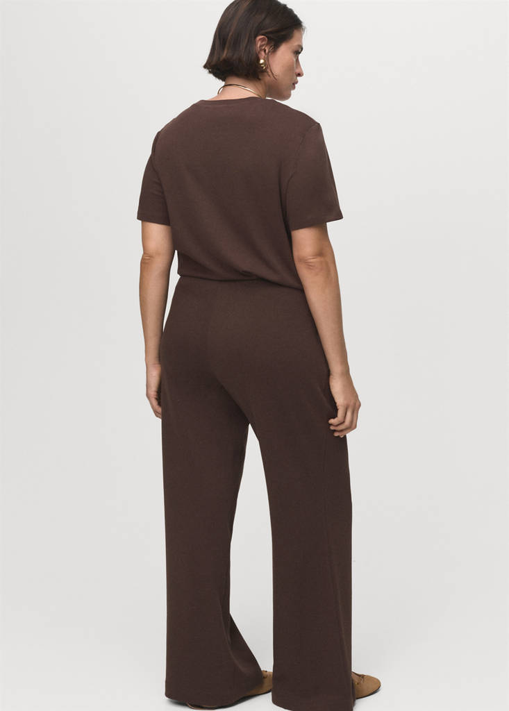 Straight-fit cotton trousers — Brown