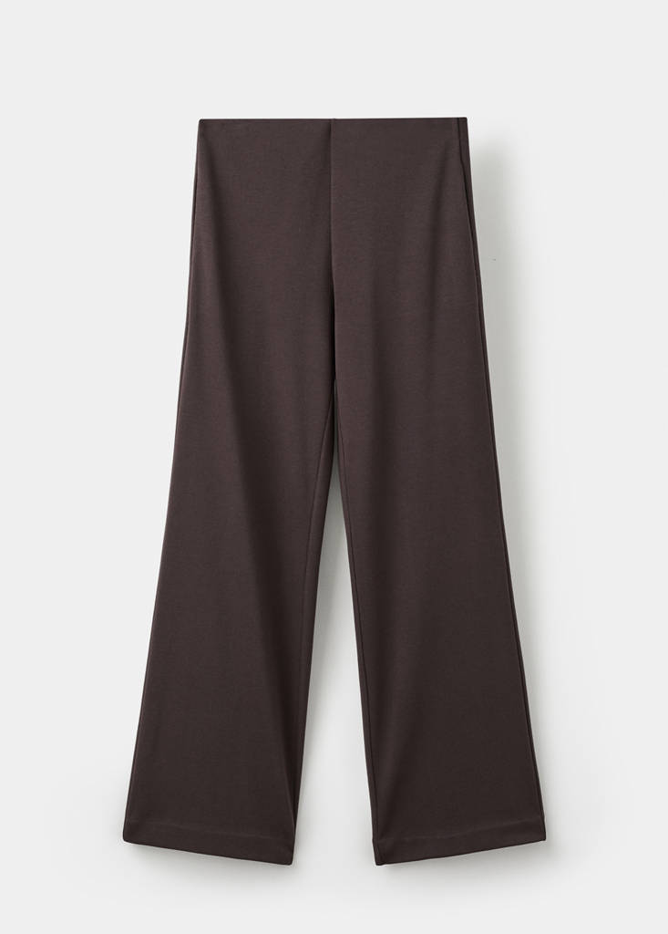 Straight-fit cotton trousers — Brown
