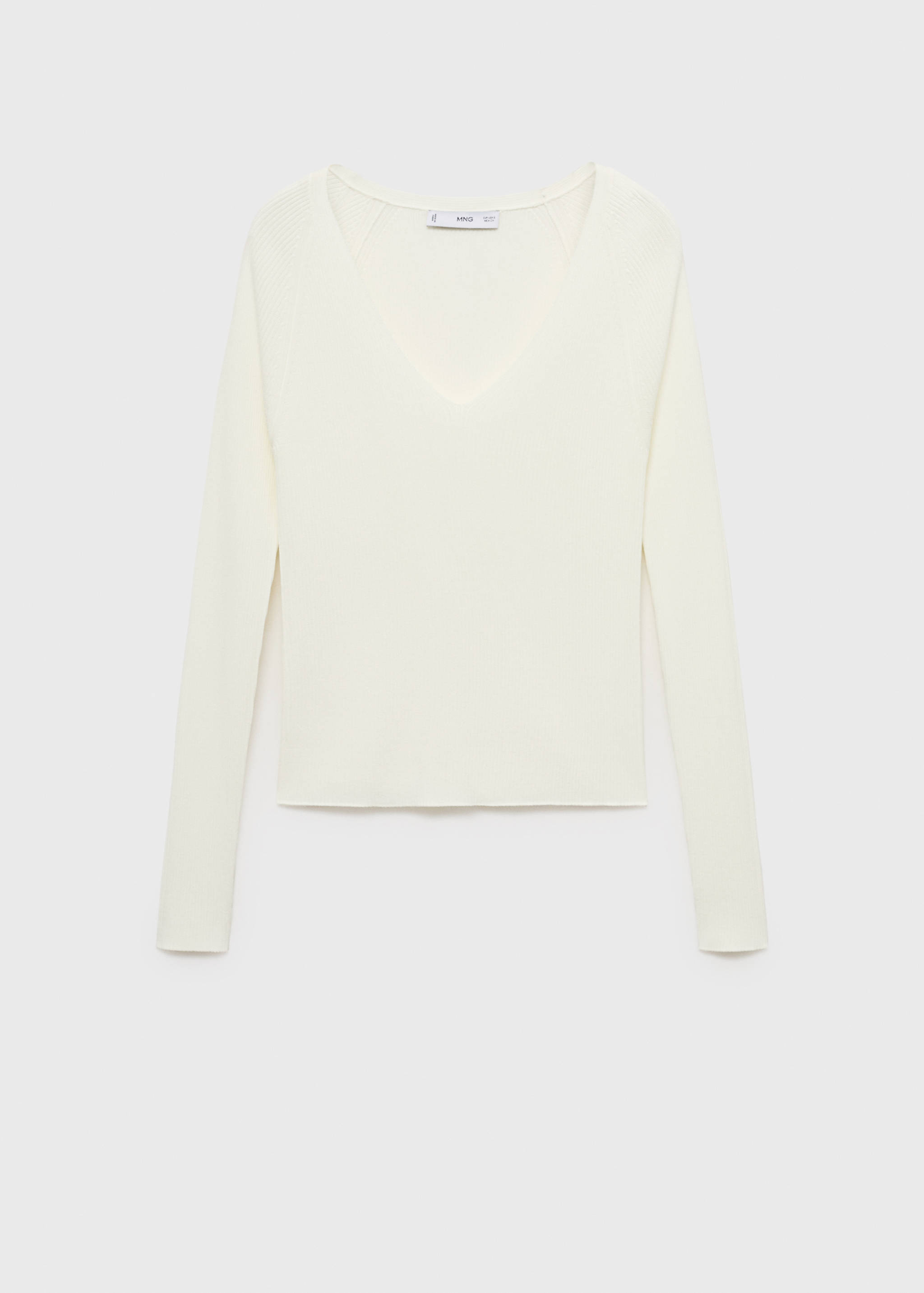 V-neck ribbed knit sweater - Article without model