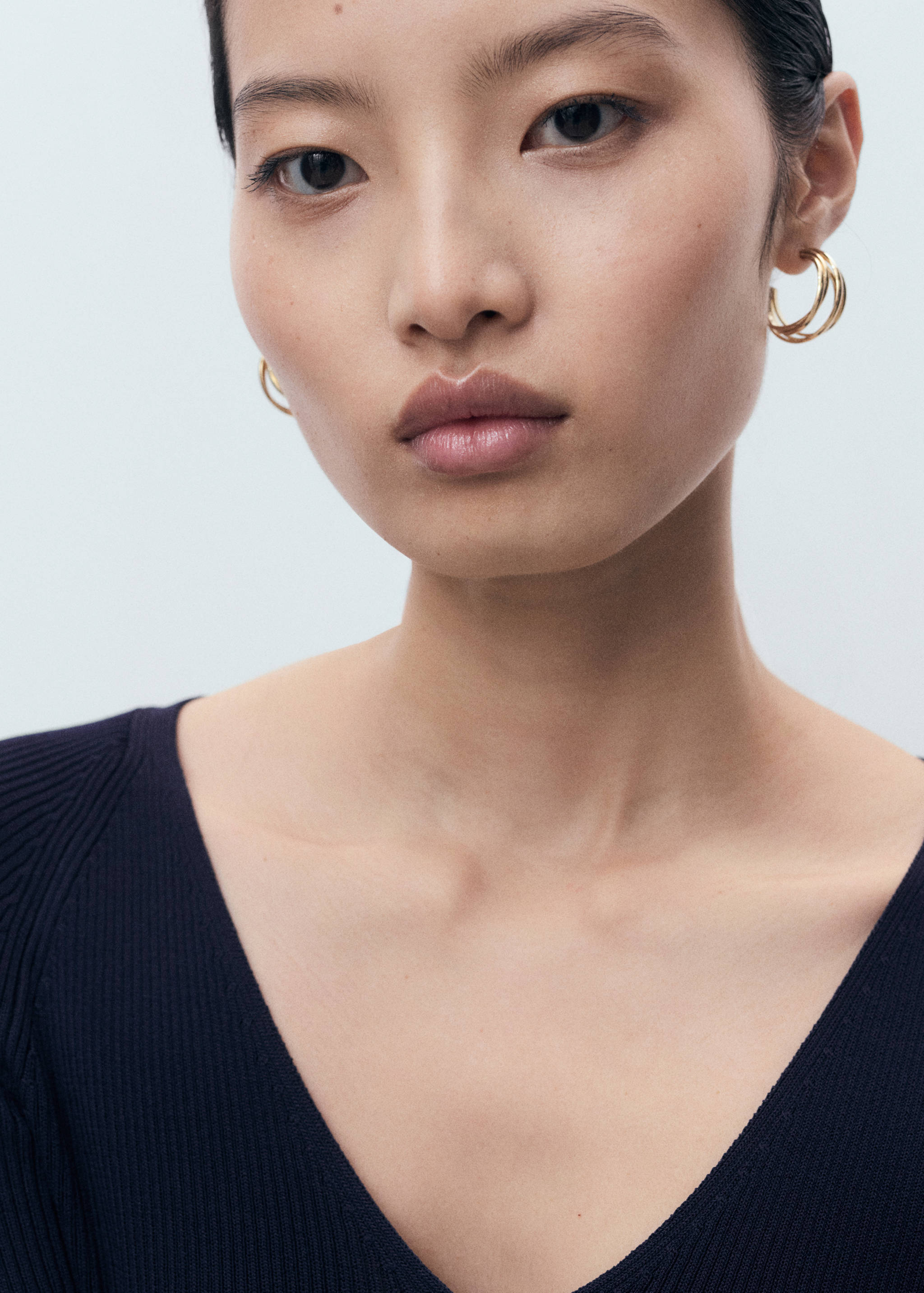 Pull-over côtelé col en V - Détail de l'article 2