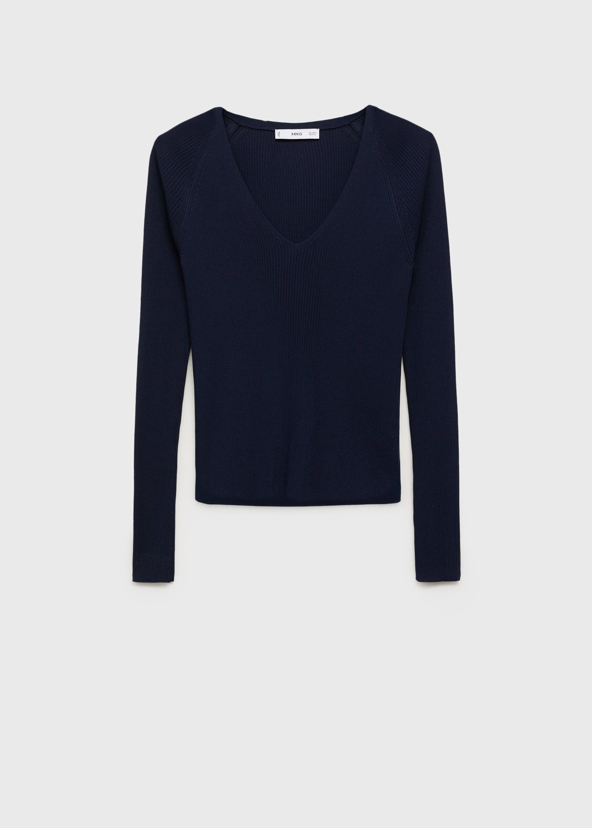 V-neck ribbed knit sweater - Article without model
