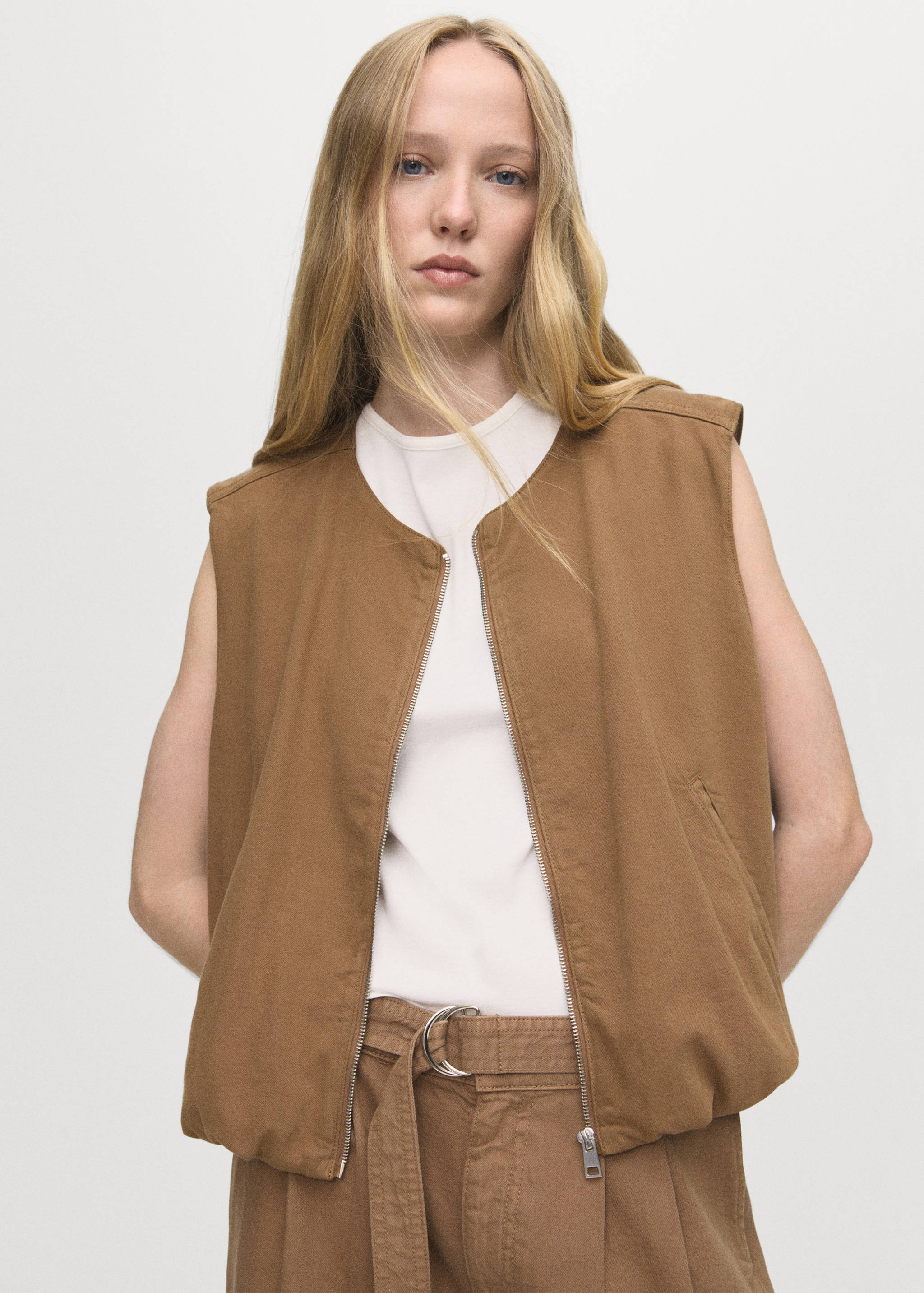 Puffer denim vest - Medium plane