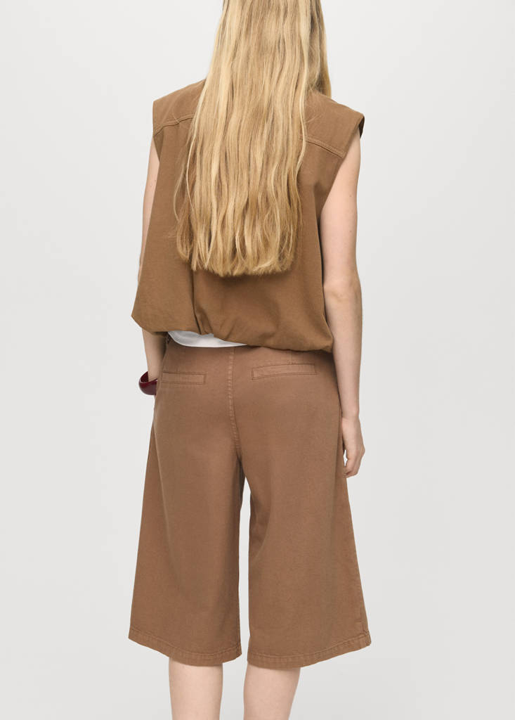 Puffer denim waistcoat — Brown