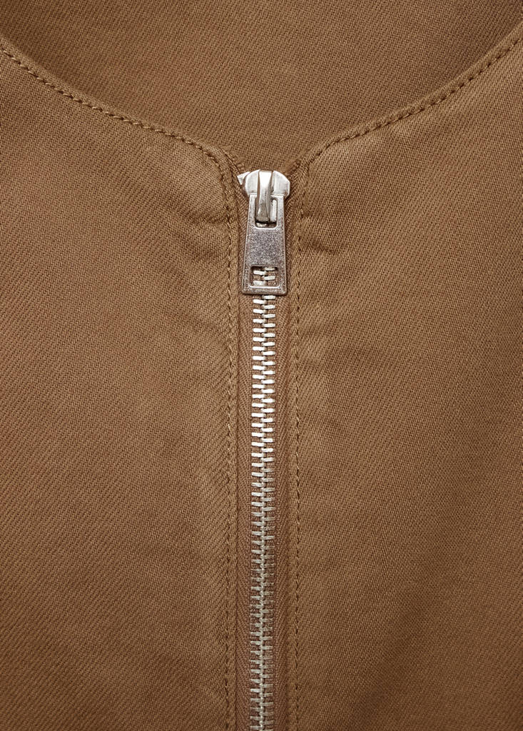 Puffer denim waistcoat — Brown