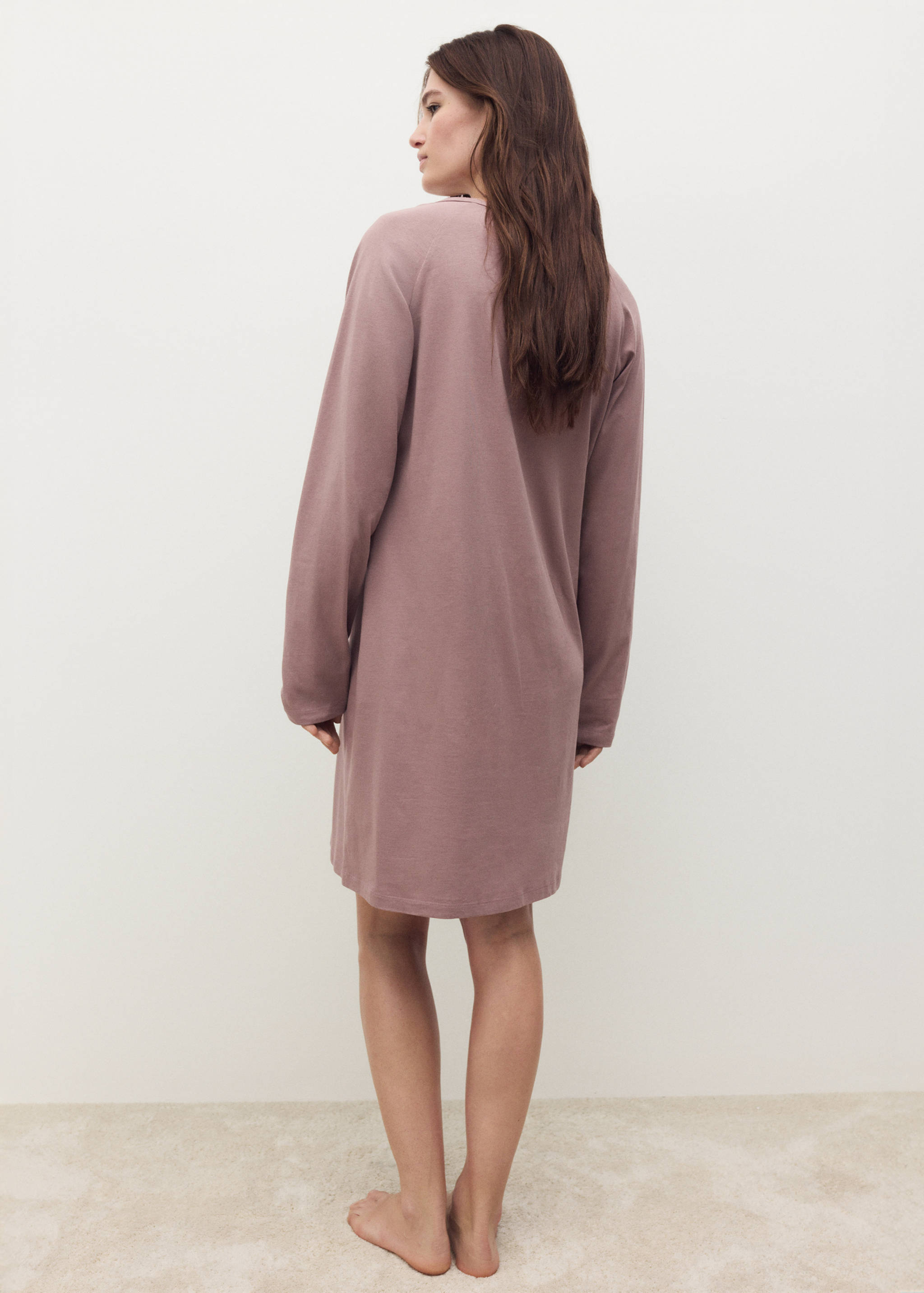 Cotton nightdress with button detail - Reverse of the article