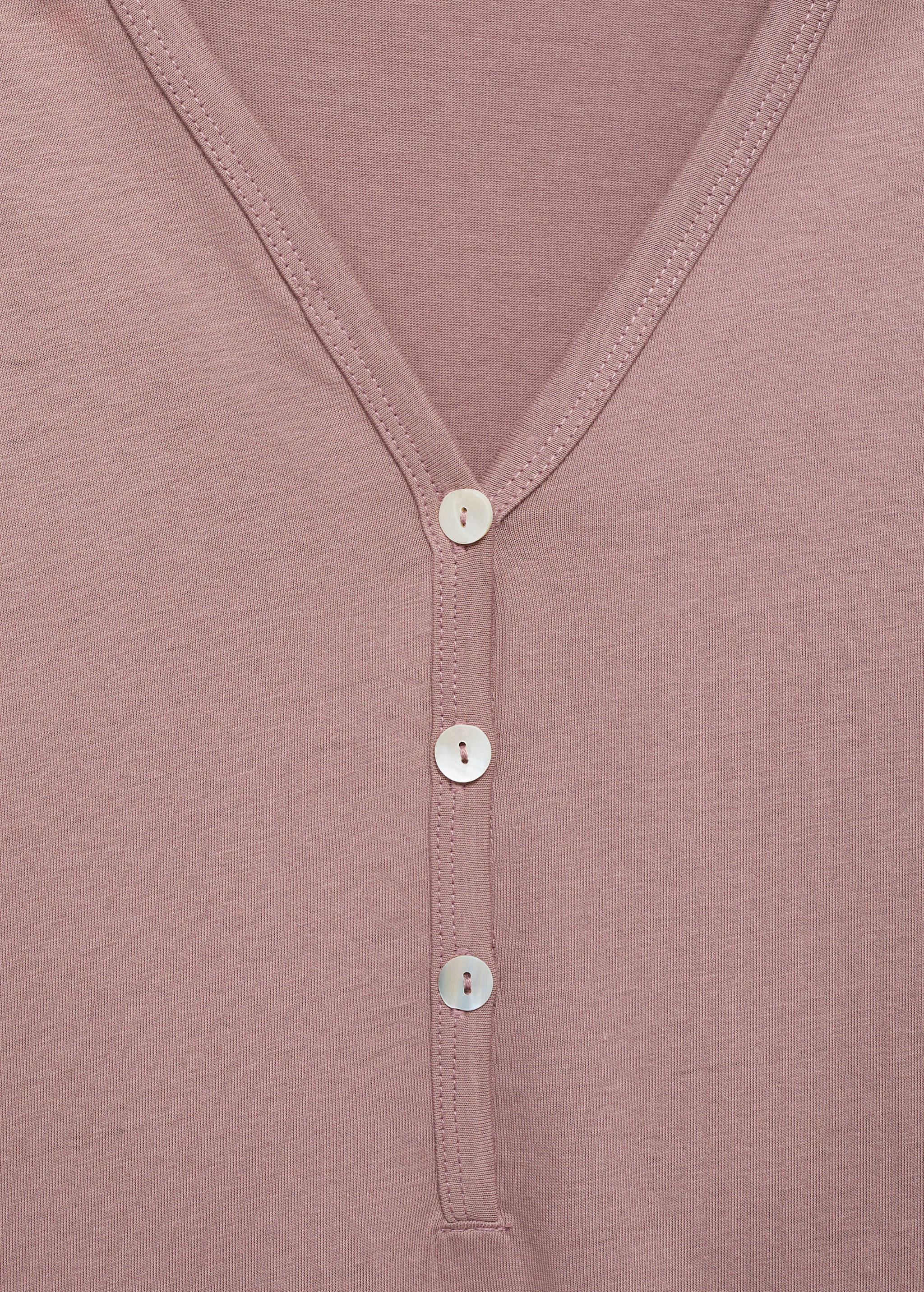 Cotton nightdress with button detail - Details of the article 8