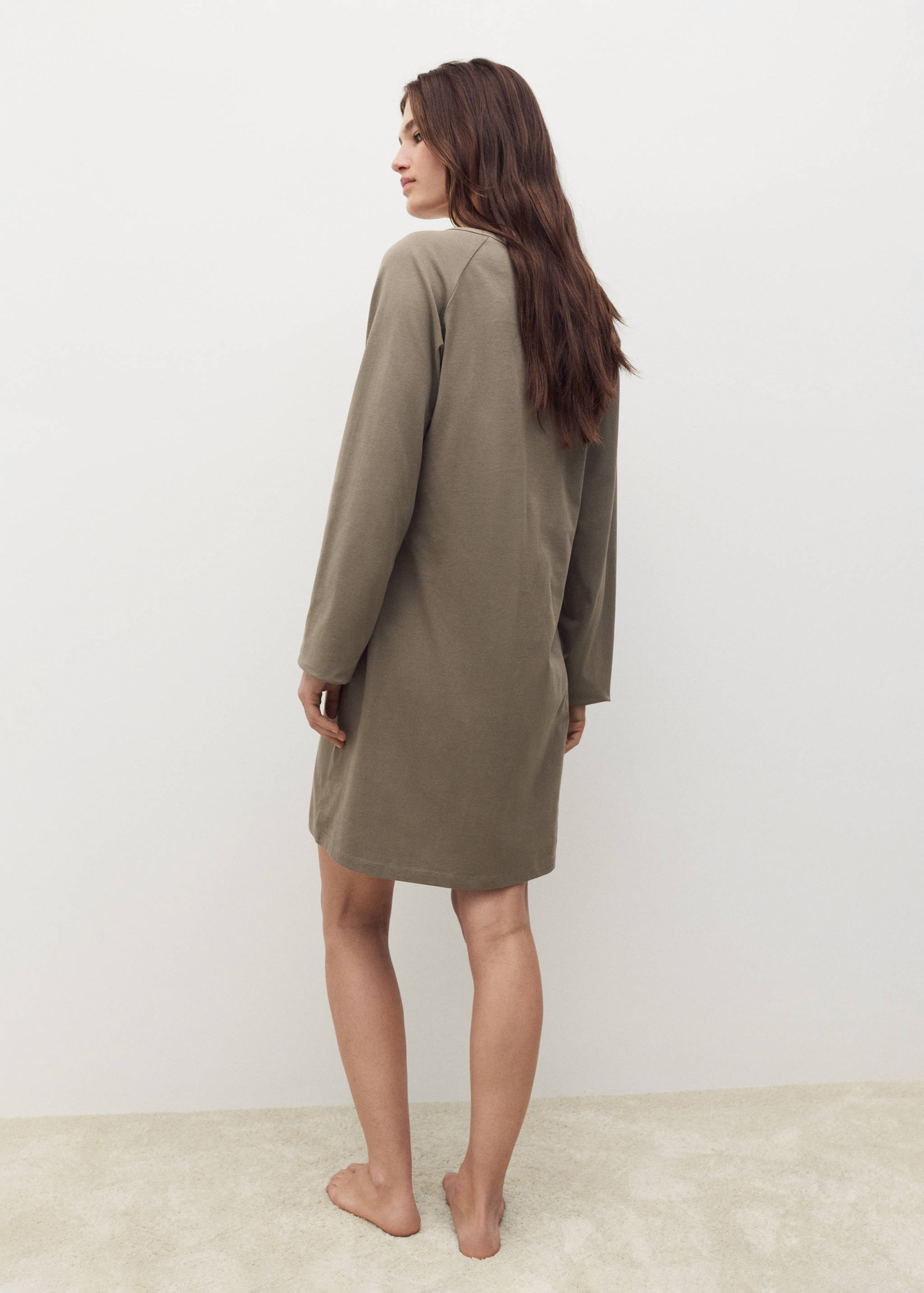 Cotton nightdress with button detail - Reverse of the article