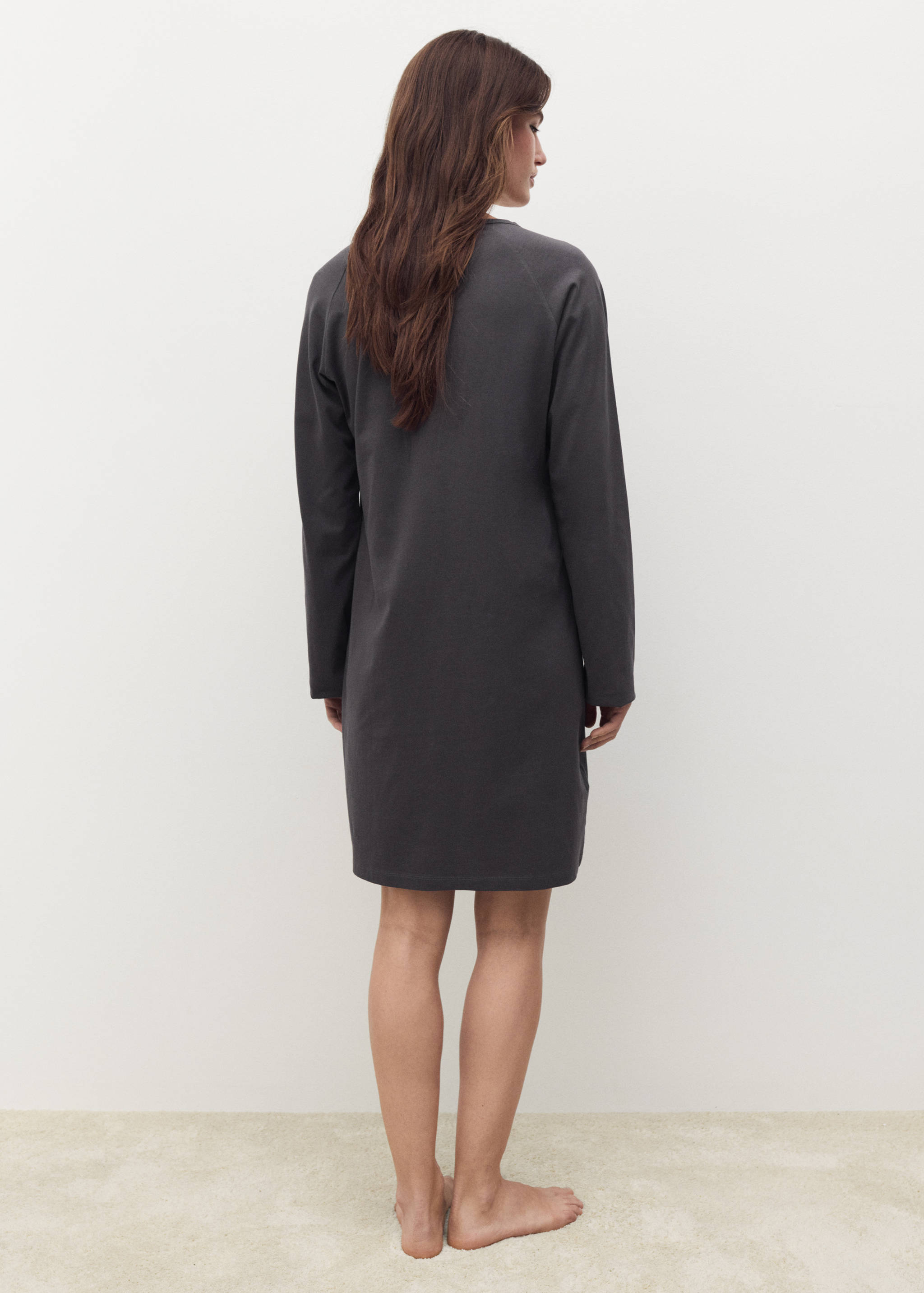 Cotton nightdress with button detail - Reverse of the article