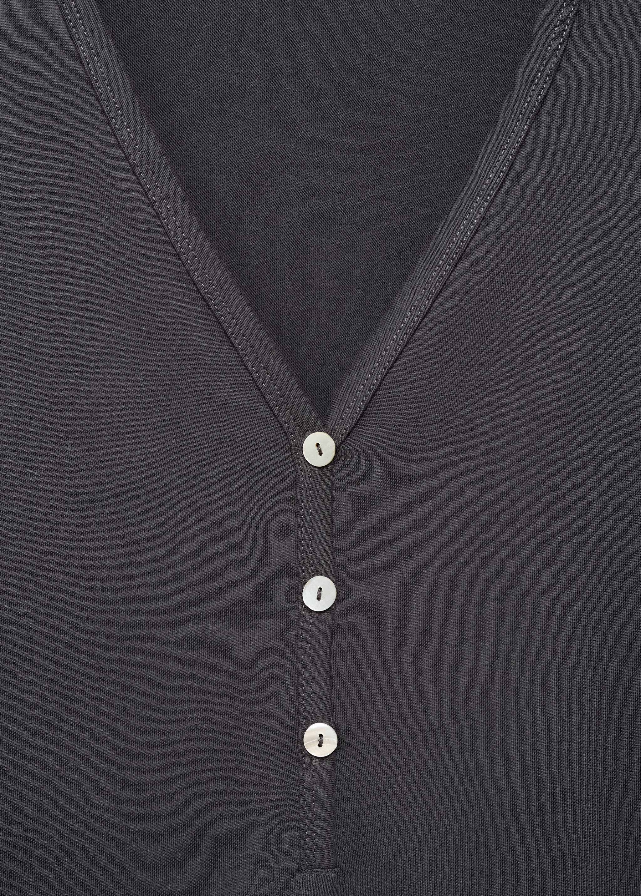 Cotton nightdress with button detail - Details of the article 8