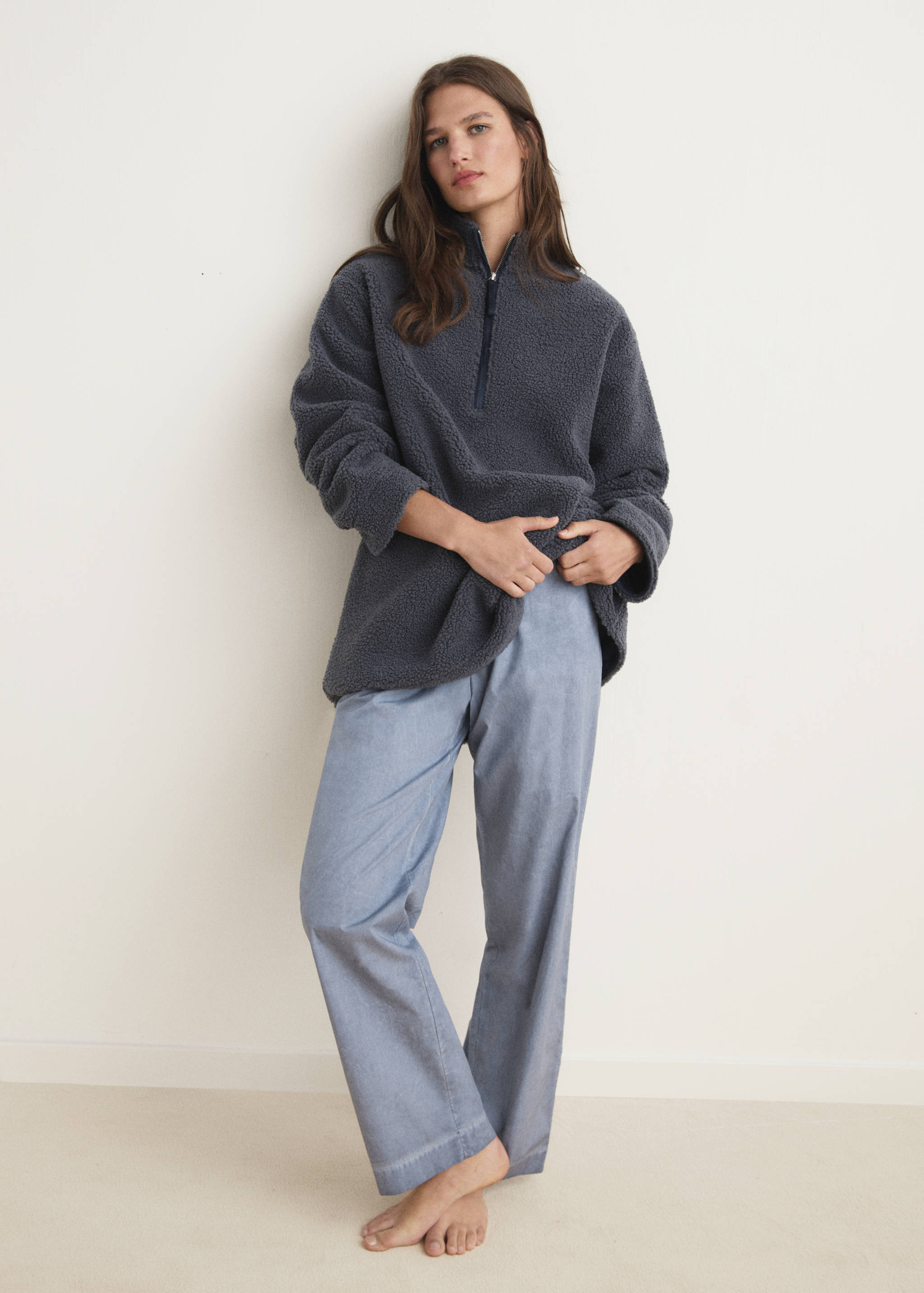 Fleece sweatshirt with zip - General plane