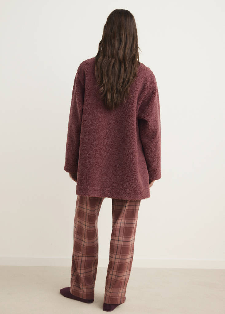 Fleece sweatshirt with zip — Russet