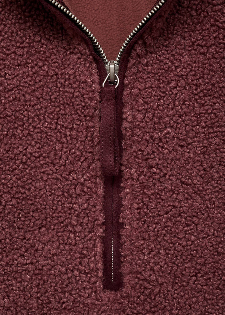 Fleece sweatshirt with zip — Russet