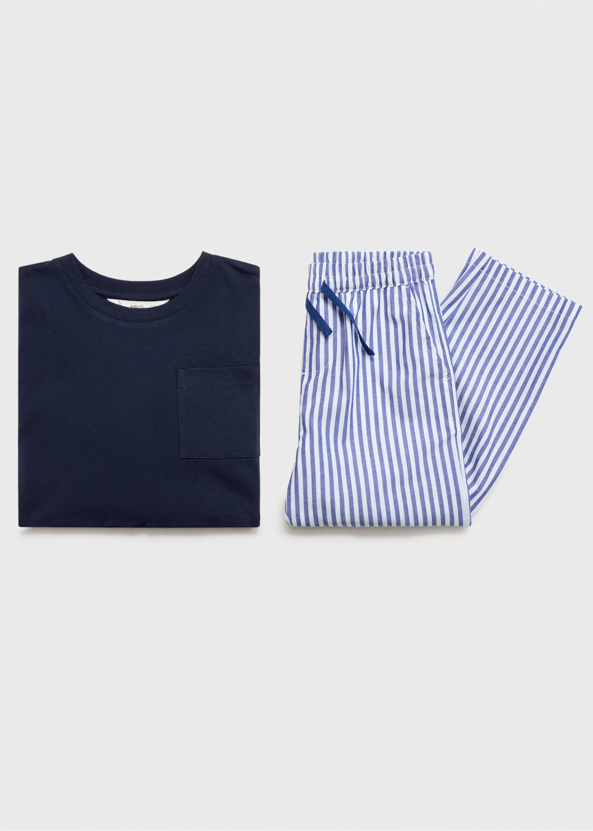 Pijama largo rayas - Detalle del artículo 8, Azul marino. Ref: 17084106-00.