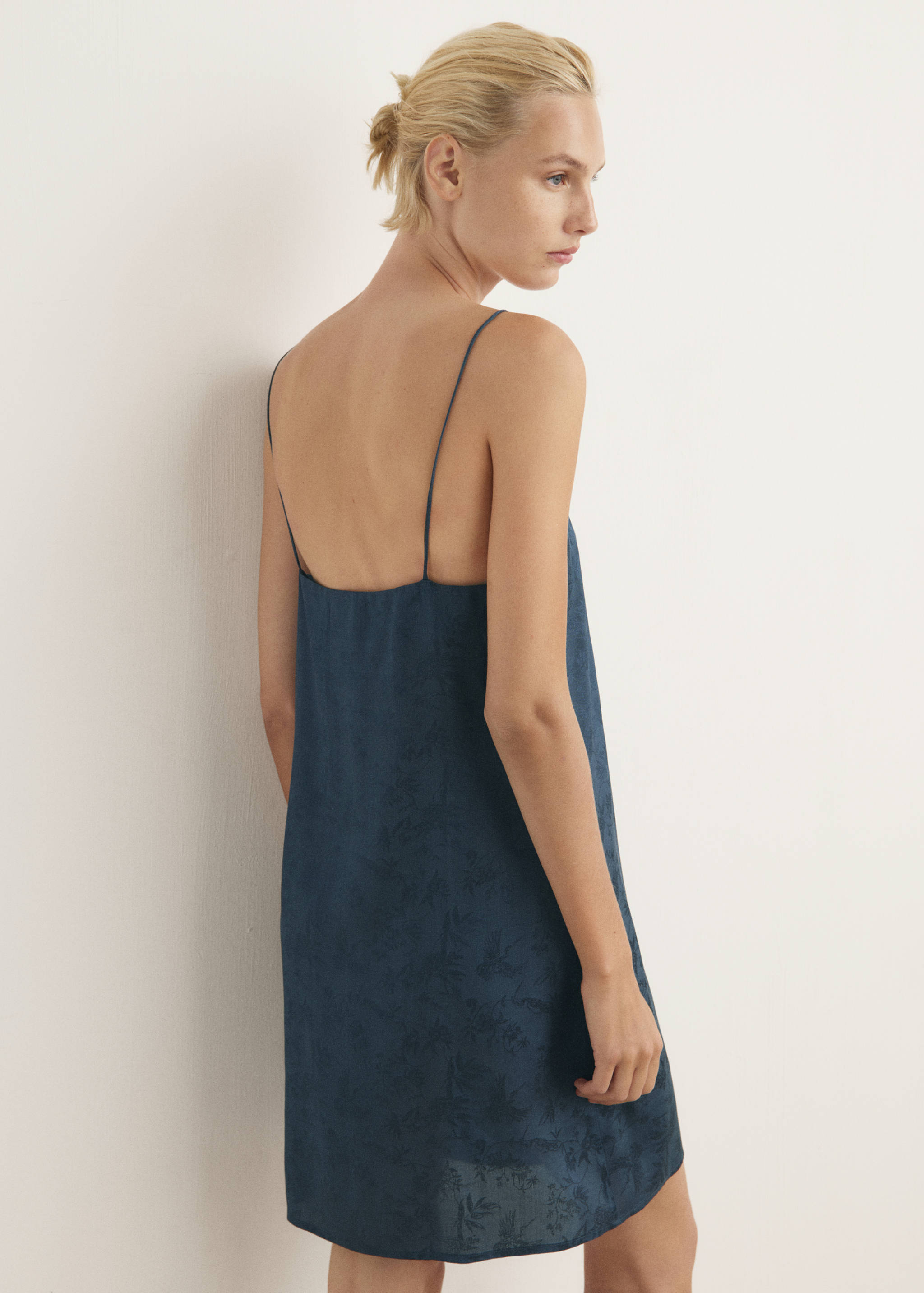 Jacquard satin nightdress - Reverse of the article