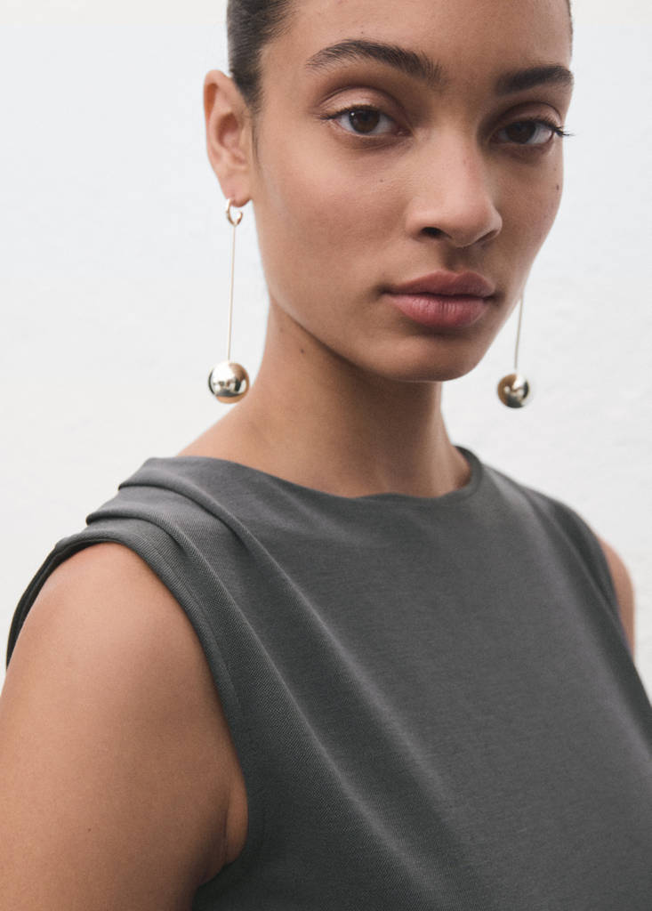 Long jumpsuit with knot — Charcoal