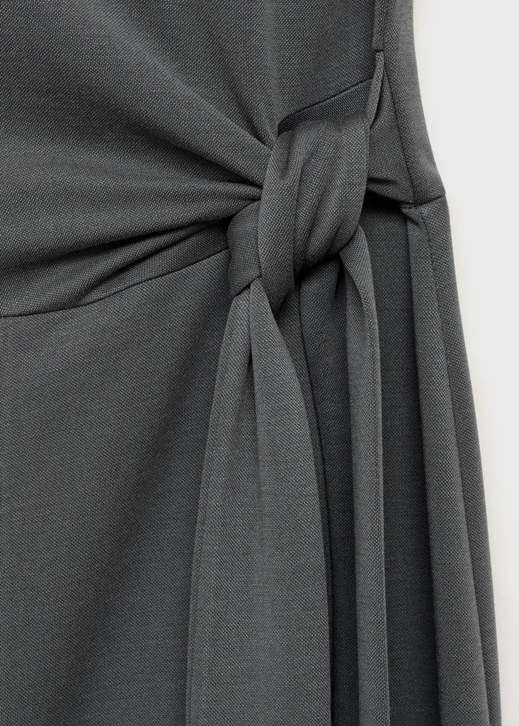 Long jumpsuit with knot — Charcoal