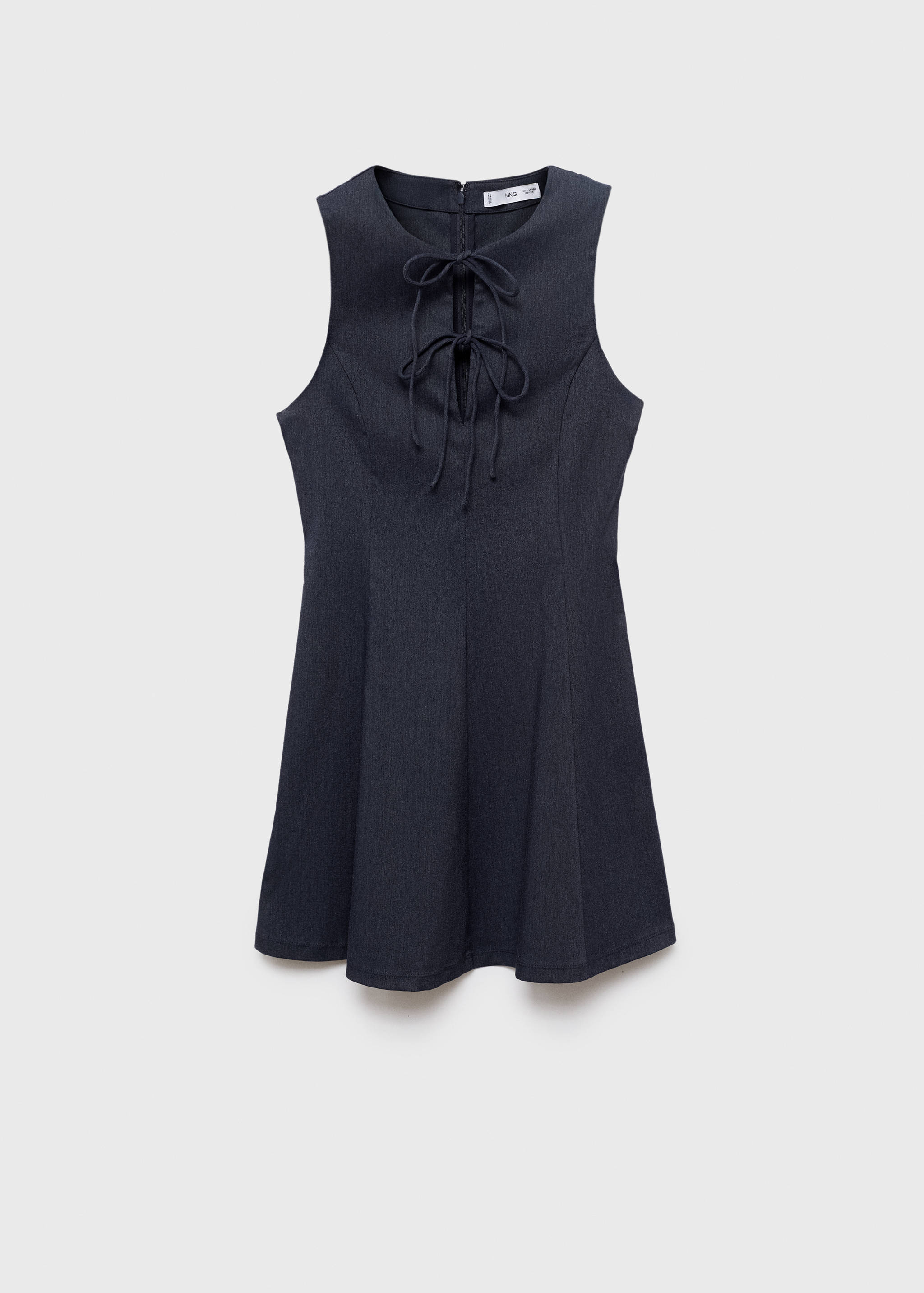 Denim-effect dress with bows - Article without model