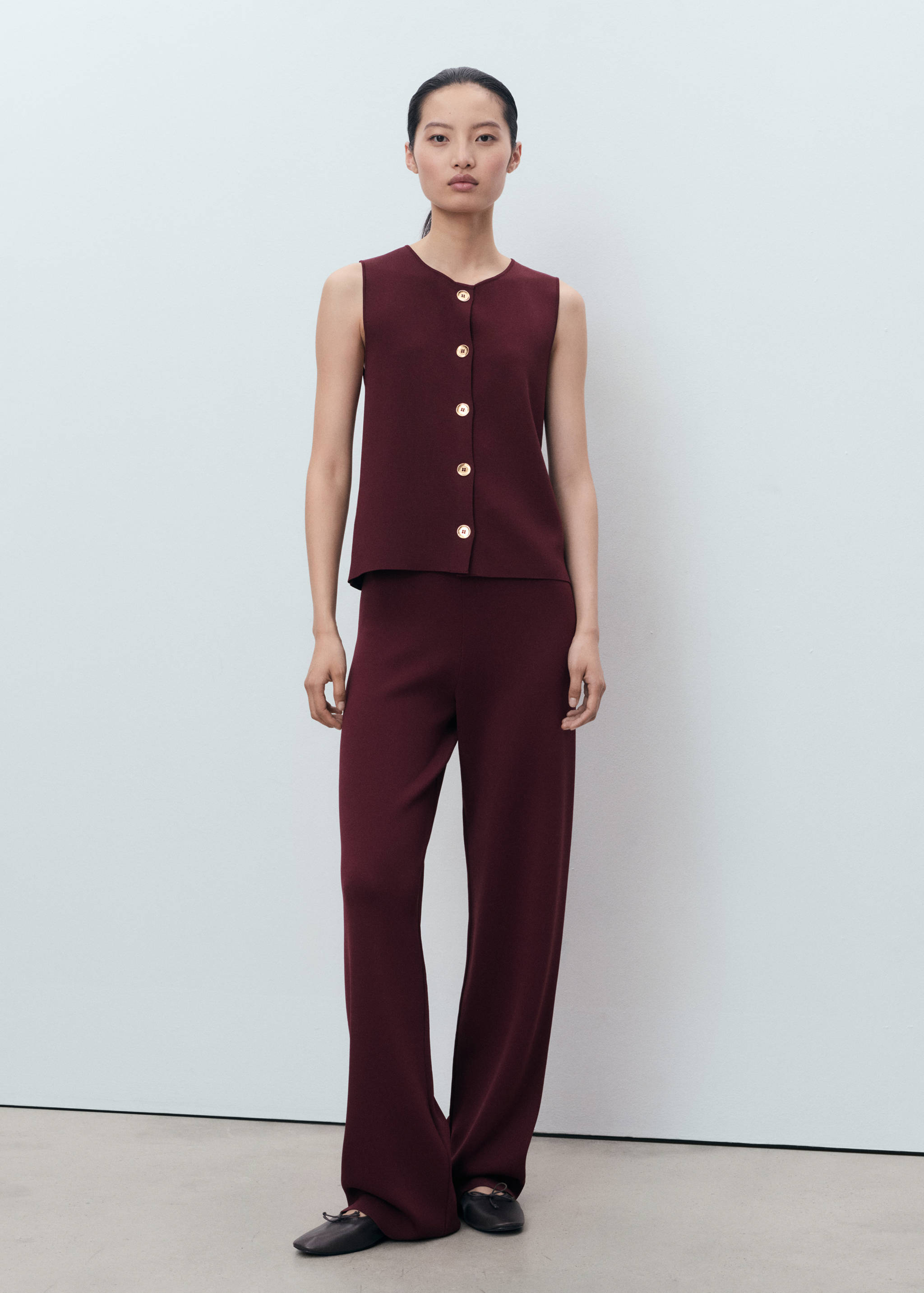 Knitted pants with elastic waistband - General plane