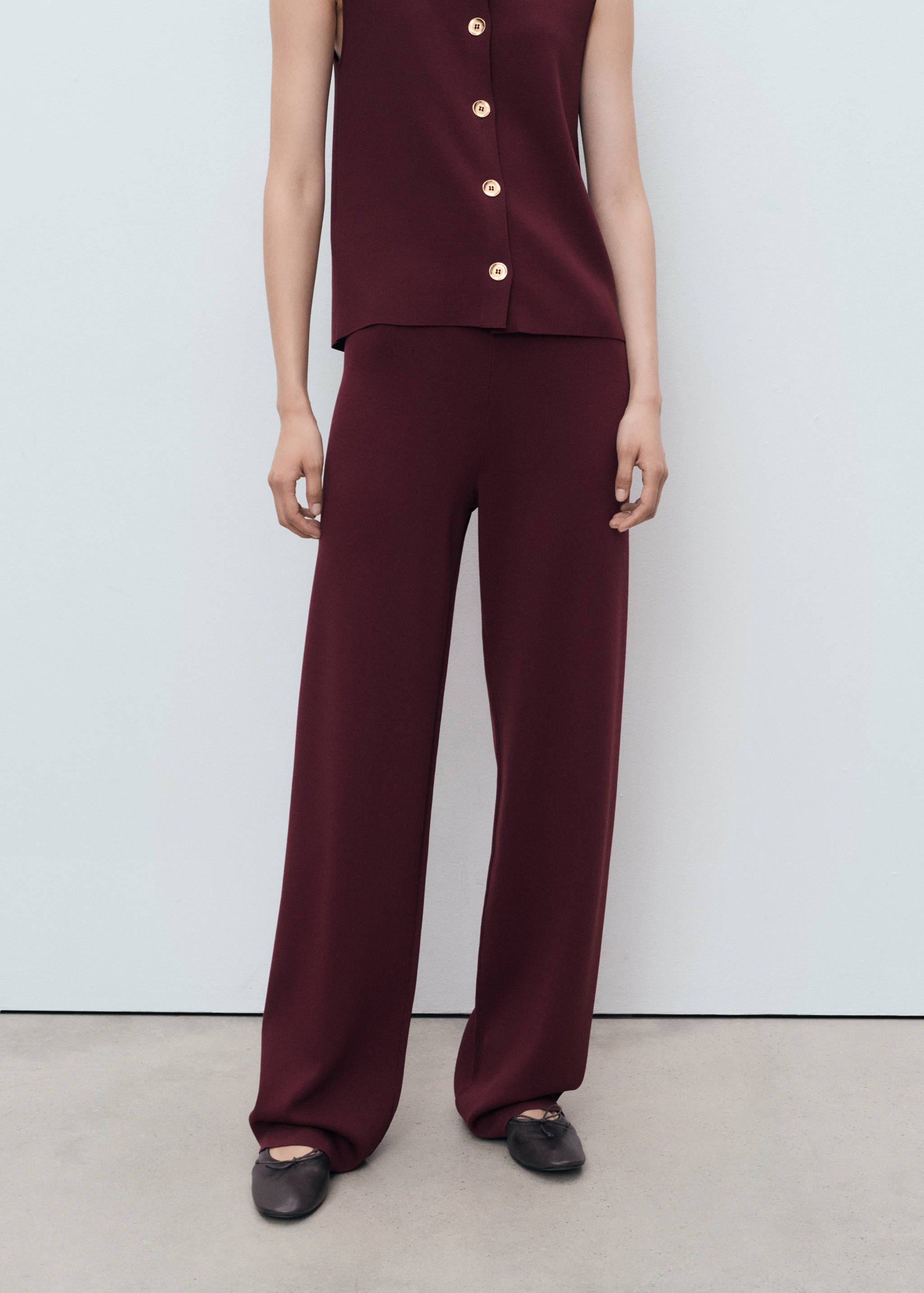 Knitted pants with elastic waistband - Medium plane