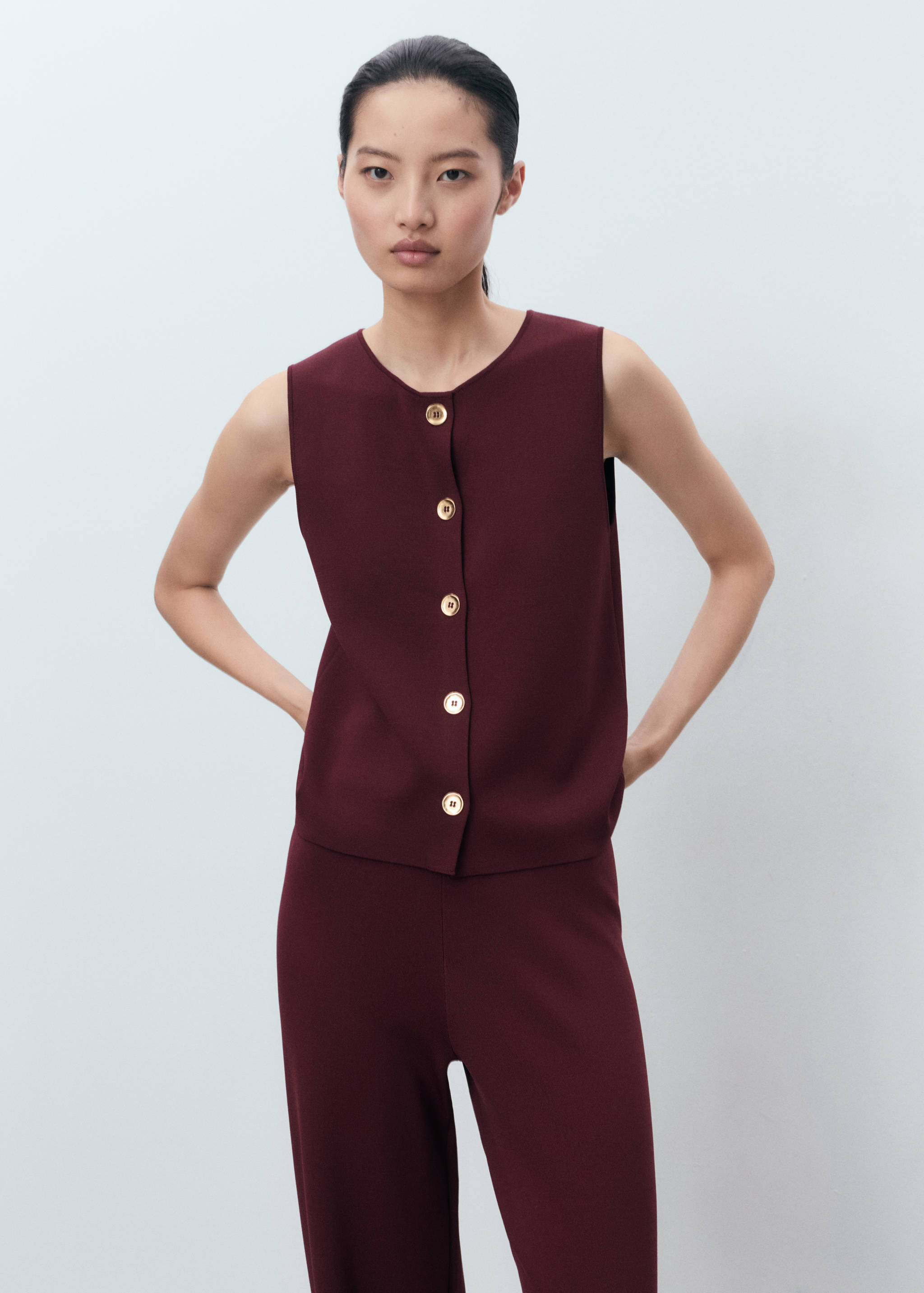 Knitted pants with elastic waistband - Details of the article 1