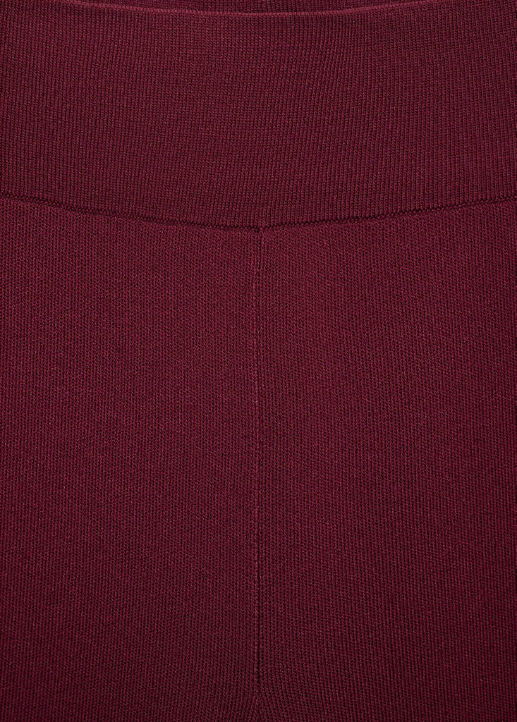 Knitted trousers with elastic waistband — Maroon