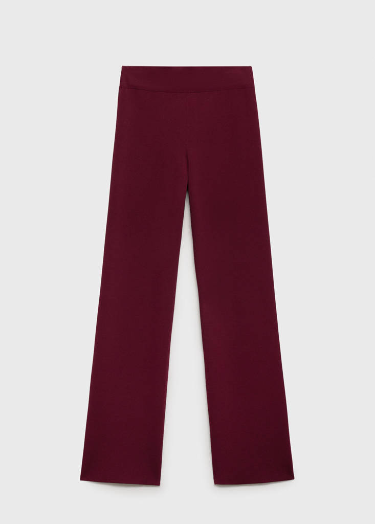 Knitted trousers with elastic waistband — Maroon