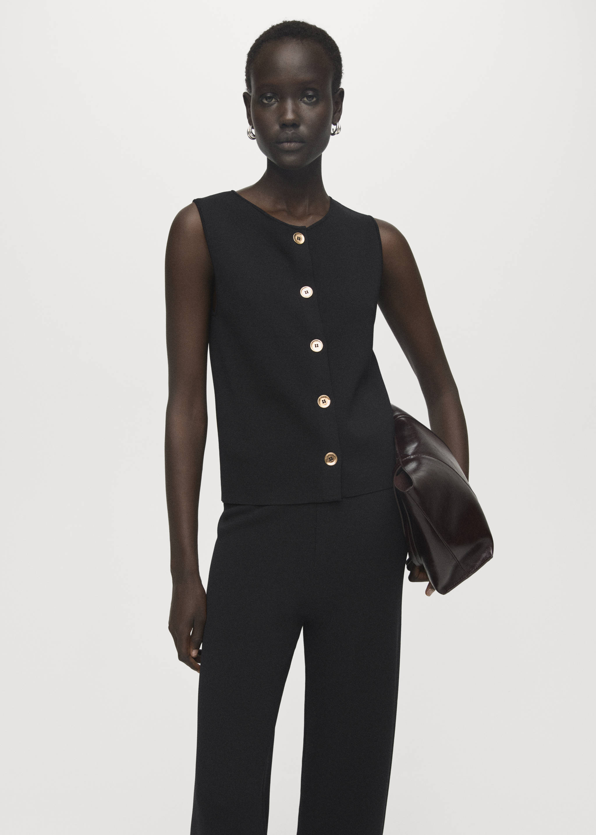 Knitted pants with elastic waistband - Details of the article 1