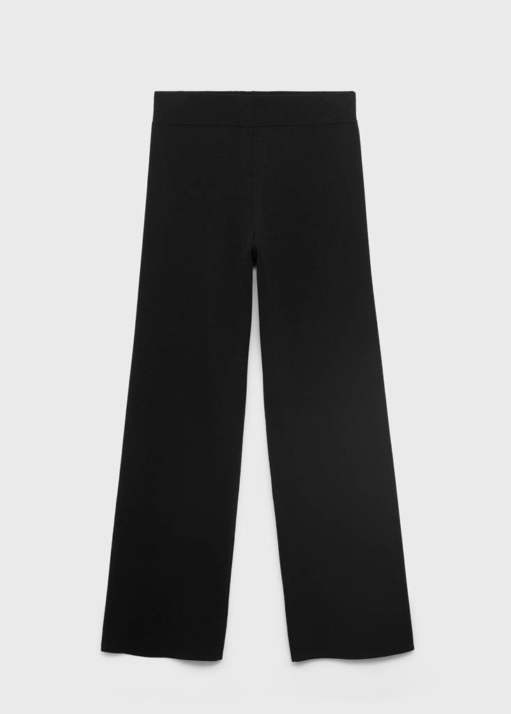 Knitted trousers with elastic waistband — Black