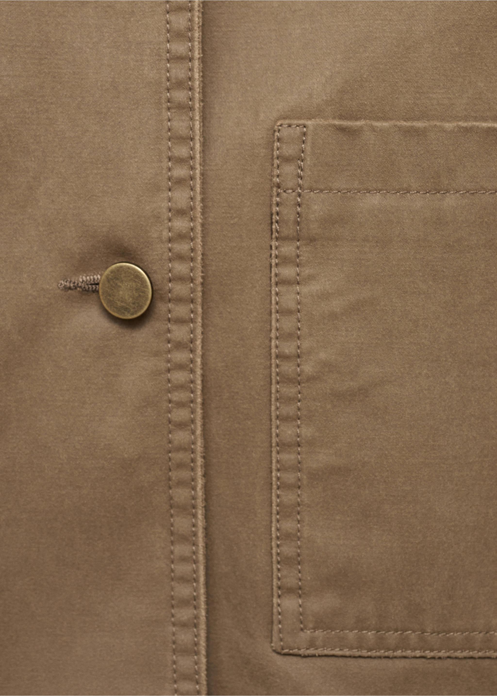 Denim parka with corduroy collar - Details of the article 0, Ochre. Ref: 17084120-00.