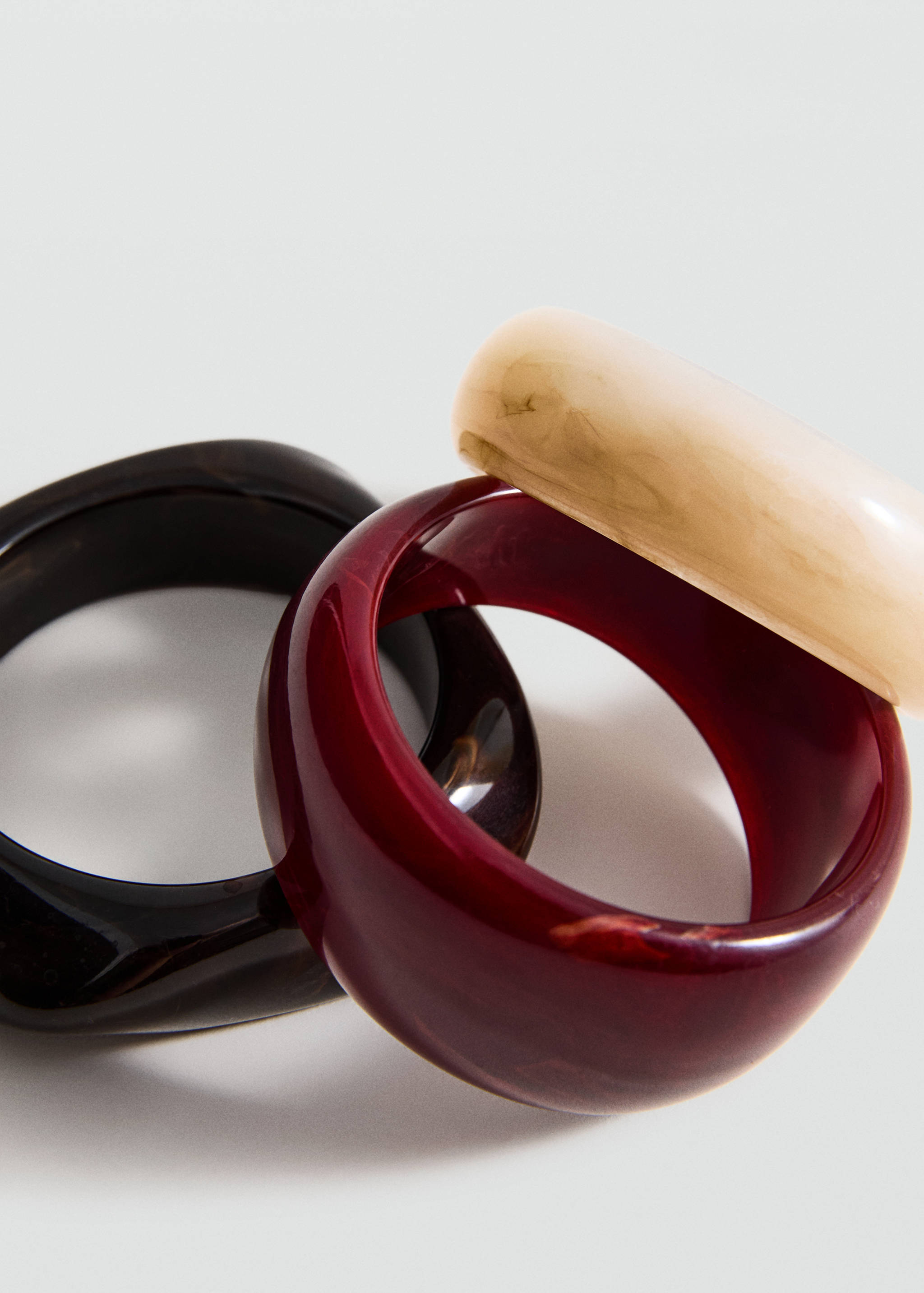 Set of 3 combined volume maxi bracelets - Medium plane